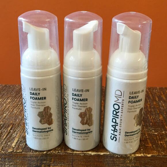 Shapiro MD Hair Growth Leave In Daily Foamer *Lot of 3* Hair Loss Balding SEALED - Picture 1 of 3
